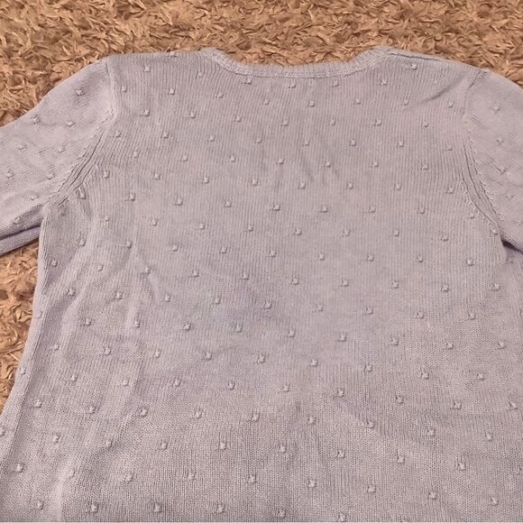 Croft and Barrow Pastel Purple Polka Dot Preppy 3/4 Sleeve Sweater Size Small - Picture 9 of 12